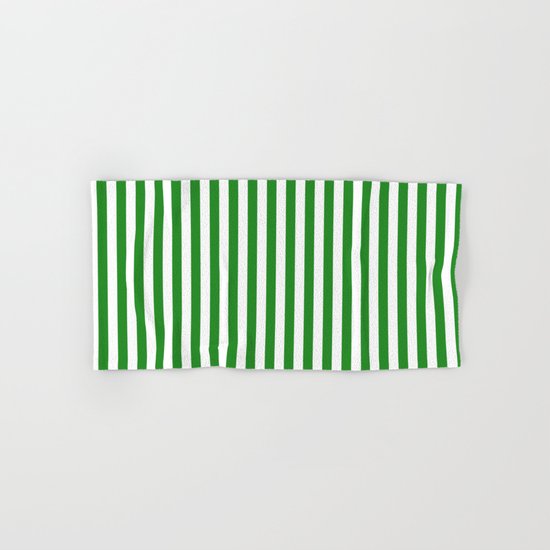 Vertical Stripes (Forest Green/White) Hand & Bath Towel