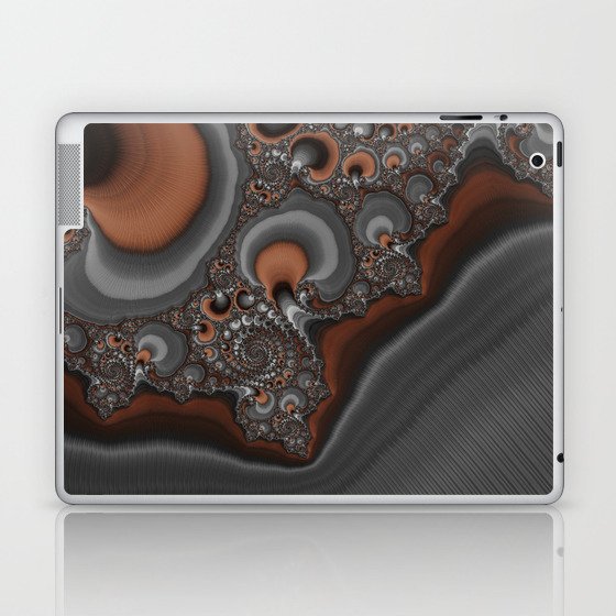 Fantastic Fractal Digital Art Copper Grey Laptop & iPad Skin