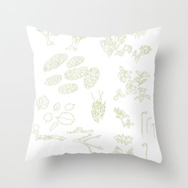 Taiga field drawings Throw Pillow