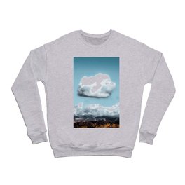 Hiking trail with mountain view and blue cloudy sky to Hollywood sign Los Angeles California USA Crewneck Sweatshirt