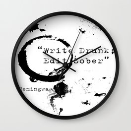 Hemingway Writing Quote Wall Clock