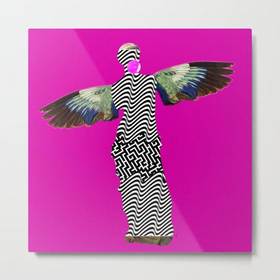 Statue statically PinkFlight Metal Print