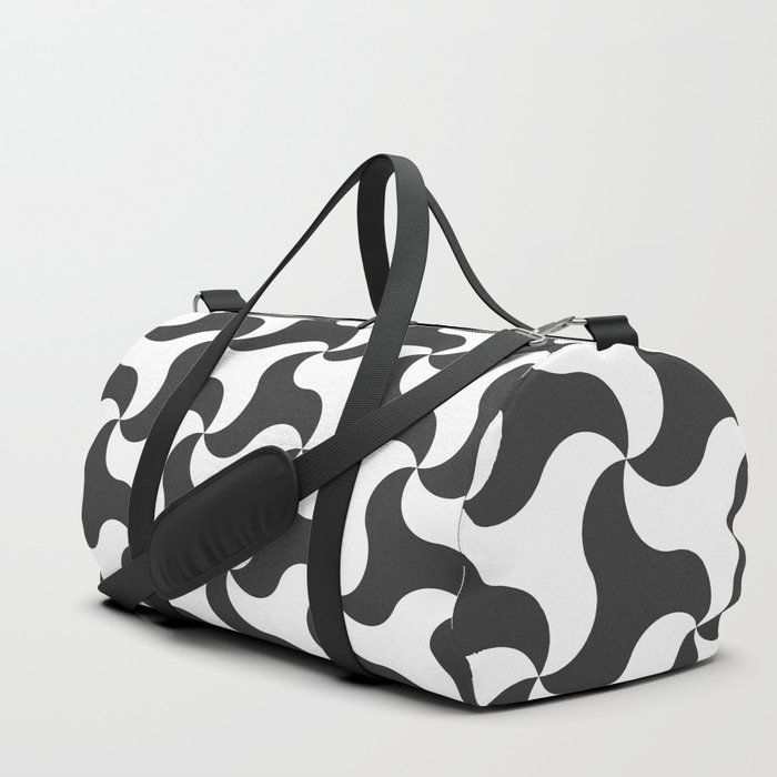 Black & white shark tooth pattern for the beach Duffle Bag