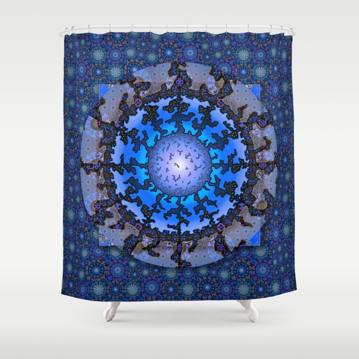 Blue Violet Thangka Shower Curtain
