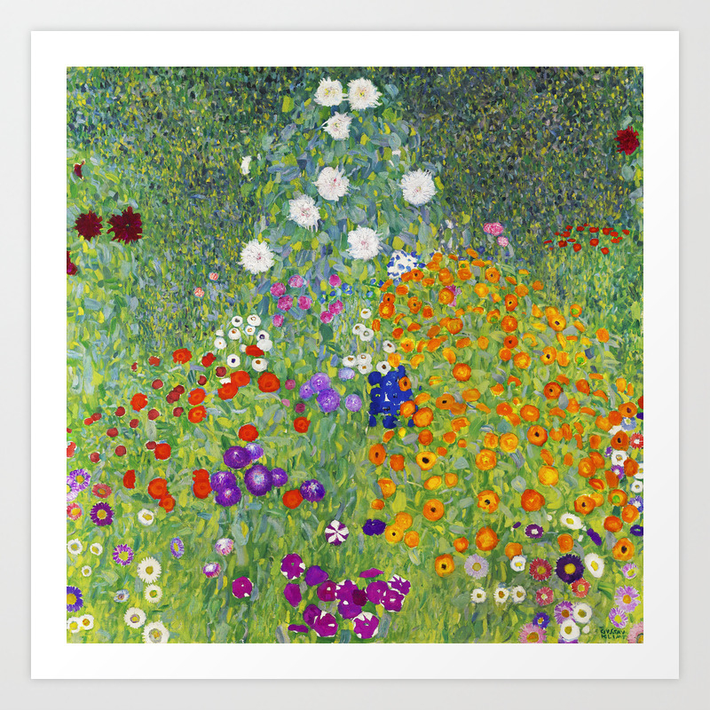 flower garden - gustav klimt art print