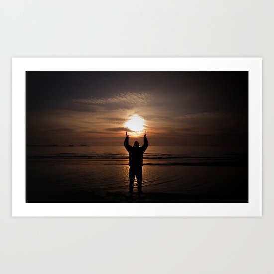 sun in my hands Art Print