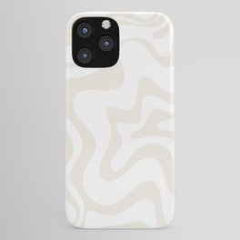 Liquid Swirl Abstract Pattern in Pale Beige and White iPhone Case | Cream, Neutral, Kierkegaard Design, Painting, White, Clean, Beige, Abstract, Digital, Light 