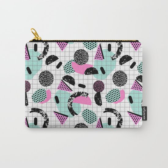 Joshin - memphis throwback retro pop art geoemetric pattern print unique trendy gifts dorm college Carry-All Pouch