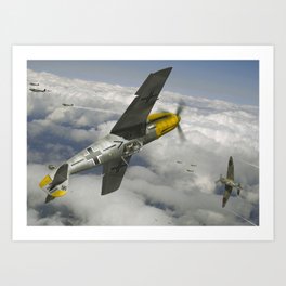 Bf109 vs Spitfire Art Print | Luftwaffe, Bomber, Fw190, Fighter, Airforce, Plane, Combat, Air, Air Force, Graphicdesign 
