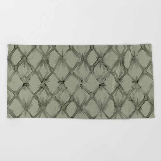 Braided Diamond Simply Green Tea Beach Towel