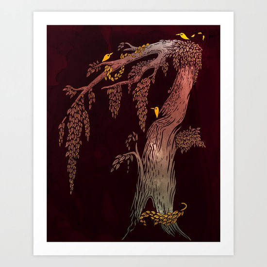Tree Birds Art Print