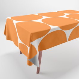 Mid-Century Mod Minimalist Dot Pattern in Orange Tablecloth