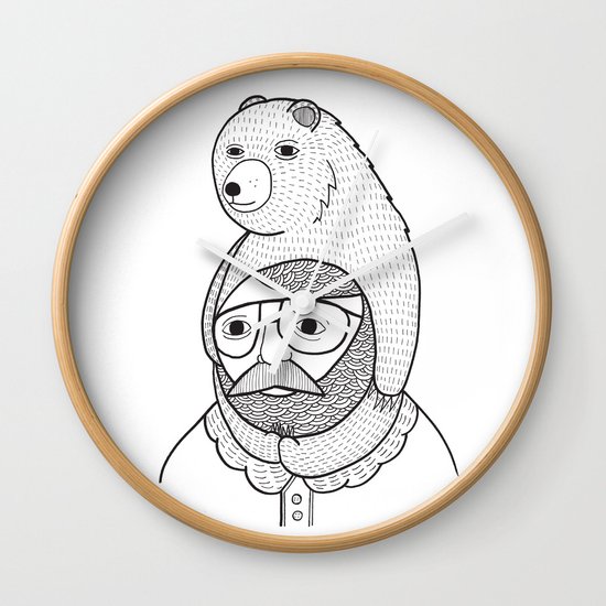 On how baby bears are often used as winter hats Wall Clock