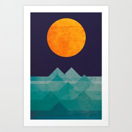 The ocean, the sea, the wave - night scene Art Print