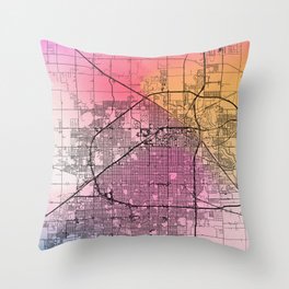 Lubbock, USA - Colorful City Map Throw Pillow