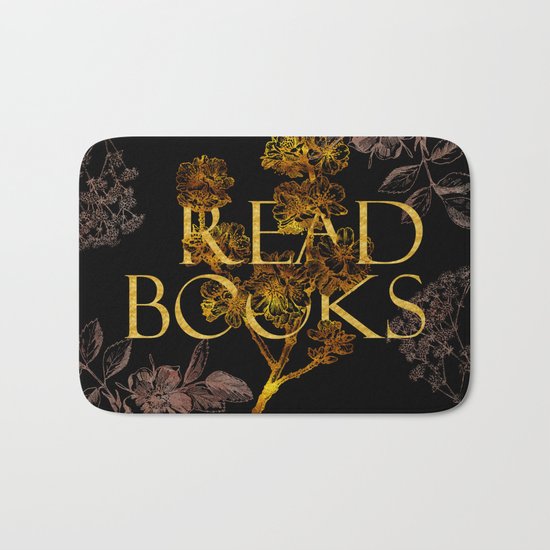 Read Books gold typography Bath Mat