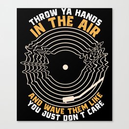 Throw Ya Hands In The Air Retro Vinyl Canvas Print