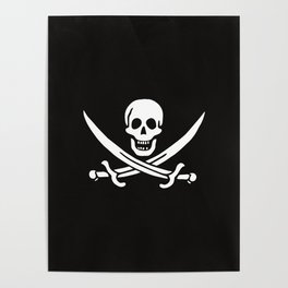 Classic Pirate skull with two swords Poster