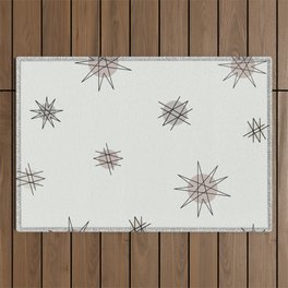 Atomic Age Starburst Planets Off-White Taupe Outdoor Rug