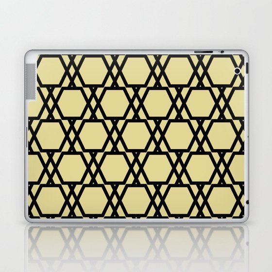 Black and Yellow Tessellation Line Pattern 20 - Diamond Vogel 2022 Popular Color Fire Dance 0799 Laptop & iPad Skin
