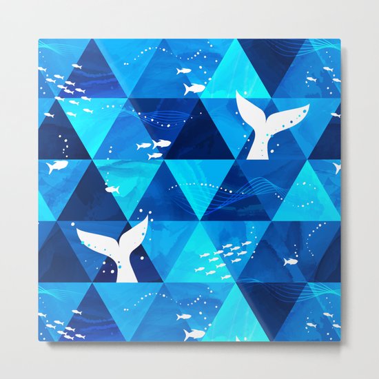 Blue Whale Singing Metal Print
