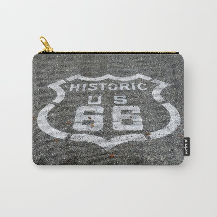 Route 66 sign on the road Carry-All Pouch