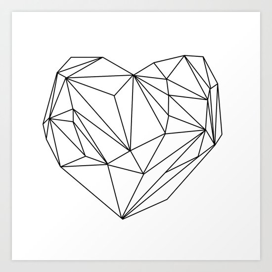 Heart Graphic (black on white) Art Print