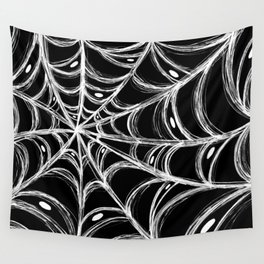 Spider web and eyes on Halloween  Wall Tapestry