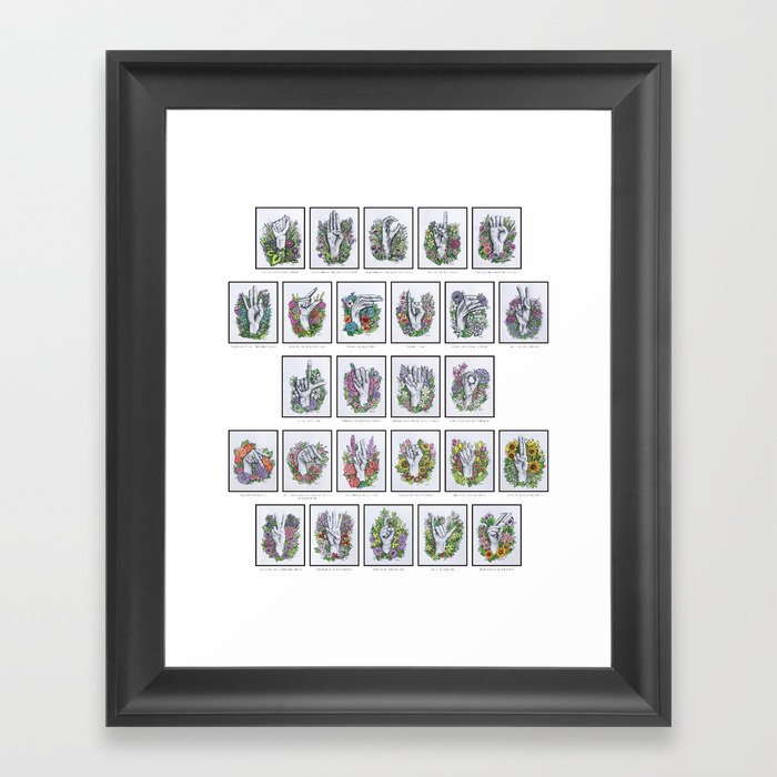 Sign Language Alphabet Art Framed Art Print