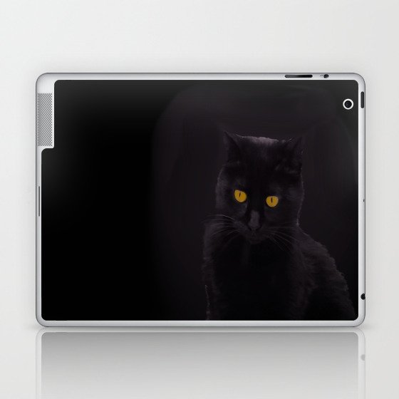 Black Cat On A Black Background #decor #society6 #buyart Laptop & iPad Skin