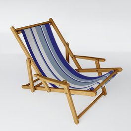 [ Thumbnail: Light Slate Gray, Midnight Blue, and Light Gray Colored Lines Pattern Sling Chair ]