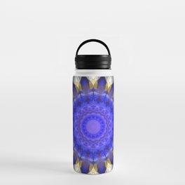 Purple Royalty Mandala - Purple And Gold Art Water Bottle
