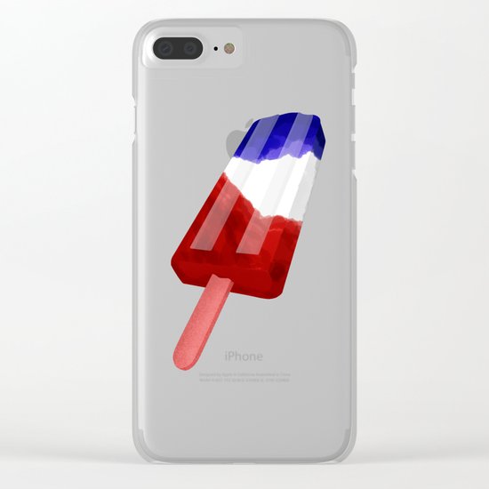 Popsicle Red White and Blue Clear iPhone Case