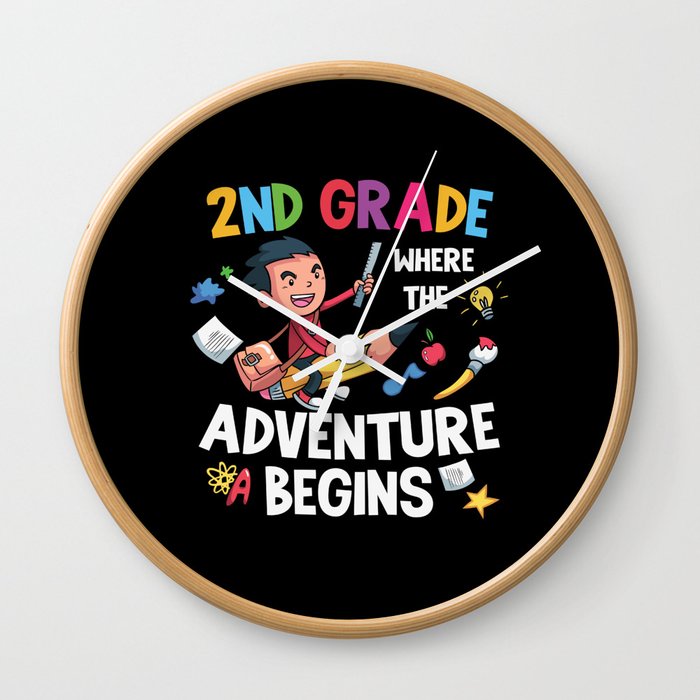 2nd Grade Where The Adventure Begins Wall Clock