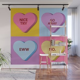 Mean Valentine's Candy Hearts 2 Wall Mural