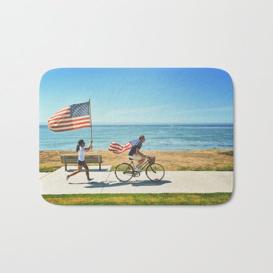 America flag bicycle Bath Mat