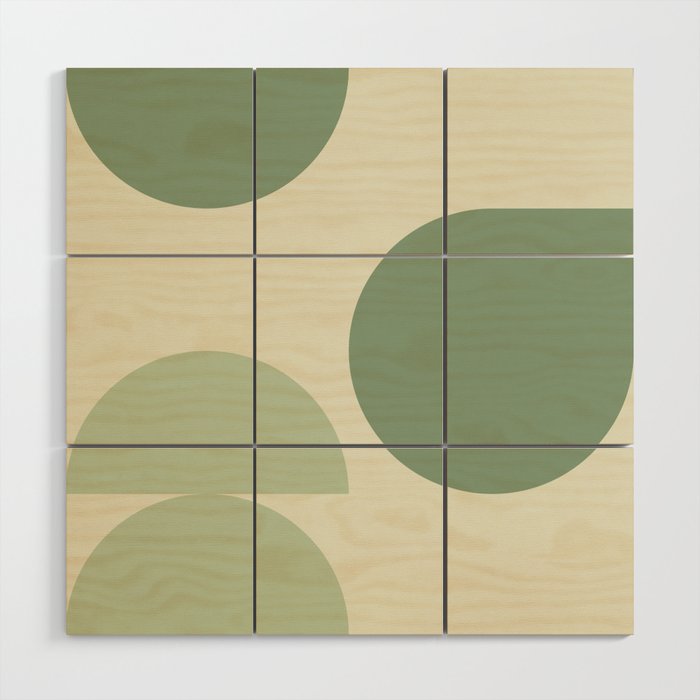 Mid Century Modern Geometric Shapes Wood Wall Art