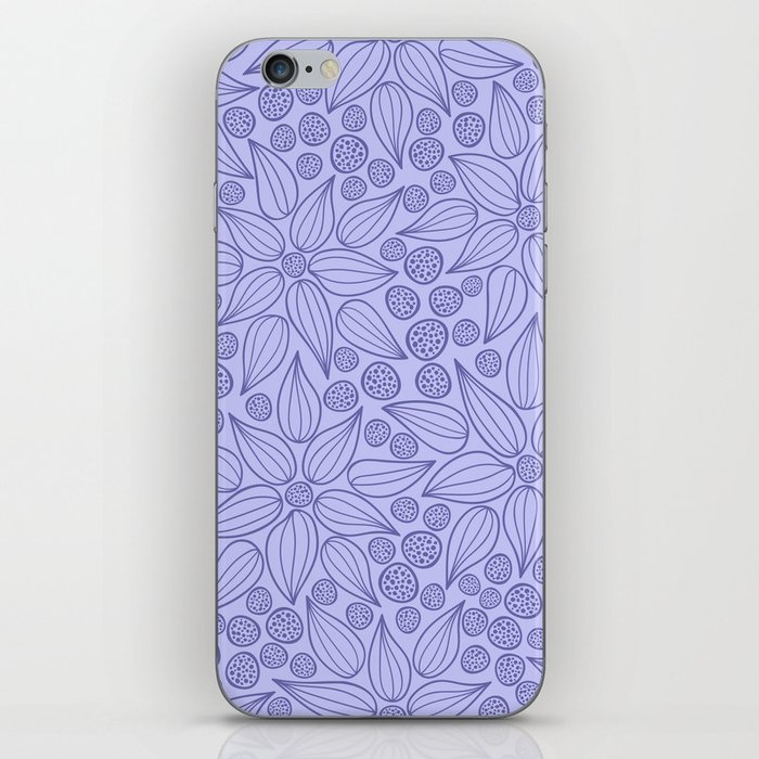 Periwinkle Purple Blue Floral Print iPhone Skin