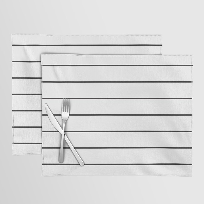 Simple Stripe | Black on White Placemat