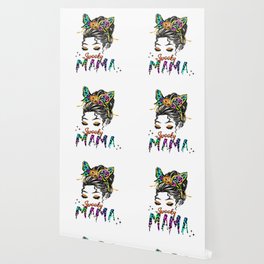 Spooky mama colorful messy bun glitter Wallpaper