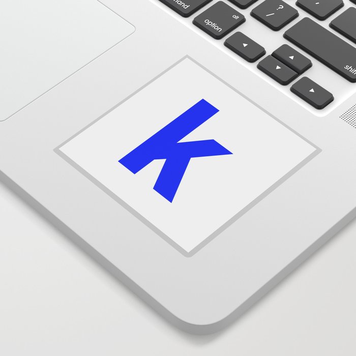 letter K (Blue & White) Sticker