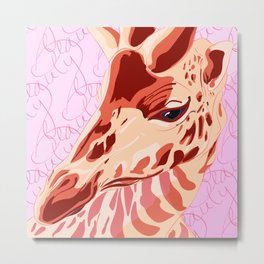 Strange Beauty, Giraffe in Pink Metal Print
