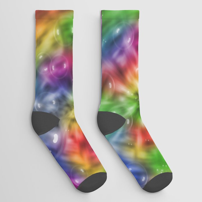 Abstract Rainbow Bubbles Socks