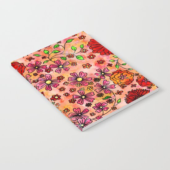Orange Small Flowers Notebook