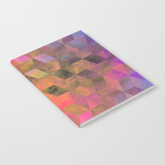 Stacked Sky (magenta-coral-ochre) Notebook
