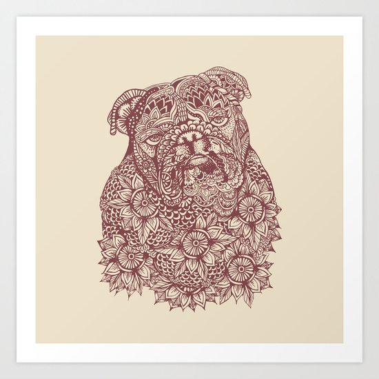 MANDALA OF ENGLISH BULLDOG Art Print