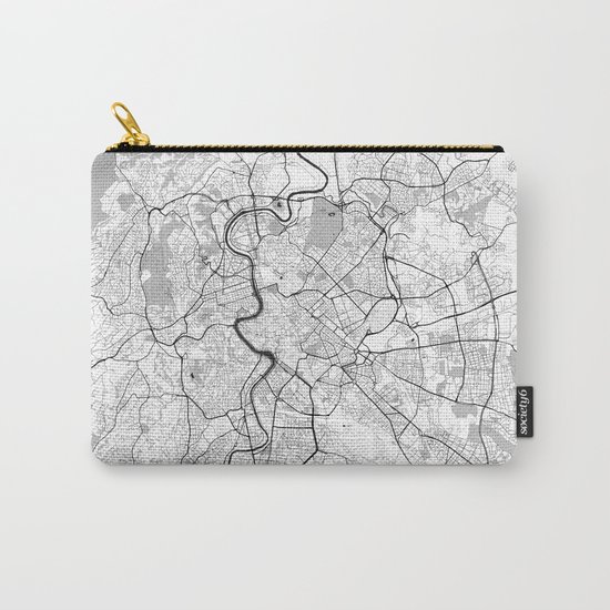 Rome City Map Gray Carry-All Pouch