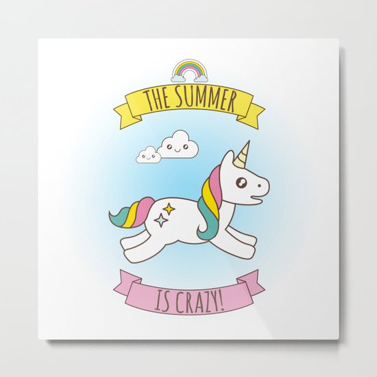 The Summer is Crazy - Unicorn Metal Print