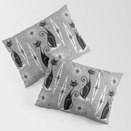 Mid Century Meow Atomic Cats on Cool Gray ©studioxtine Pillow Sham