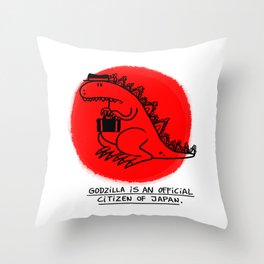Godzilla Fun Fact Throw Pillow